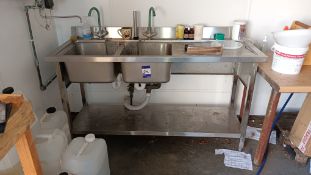 Stainless steel double deep sink (Disconnection required by a qualified tradesperson)