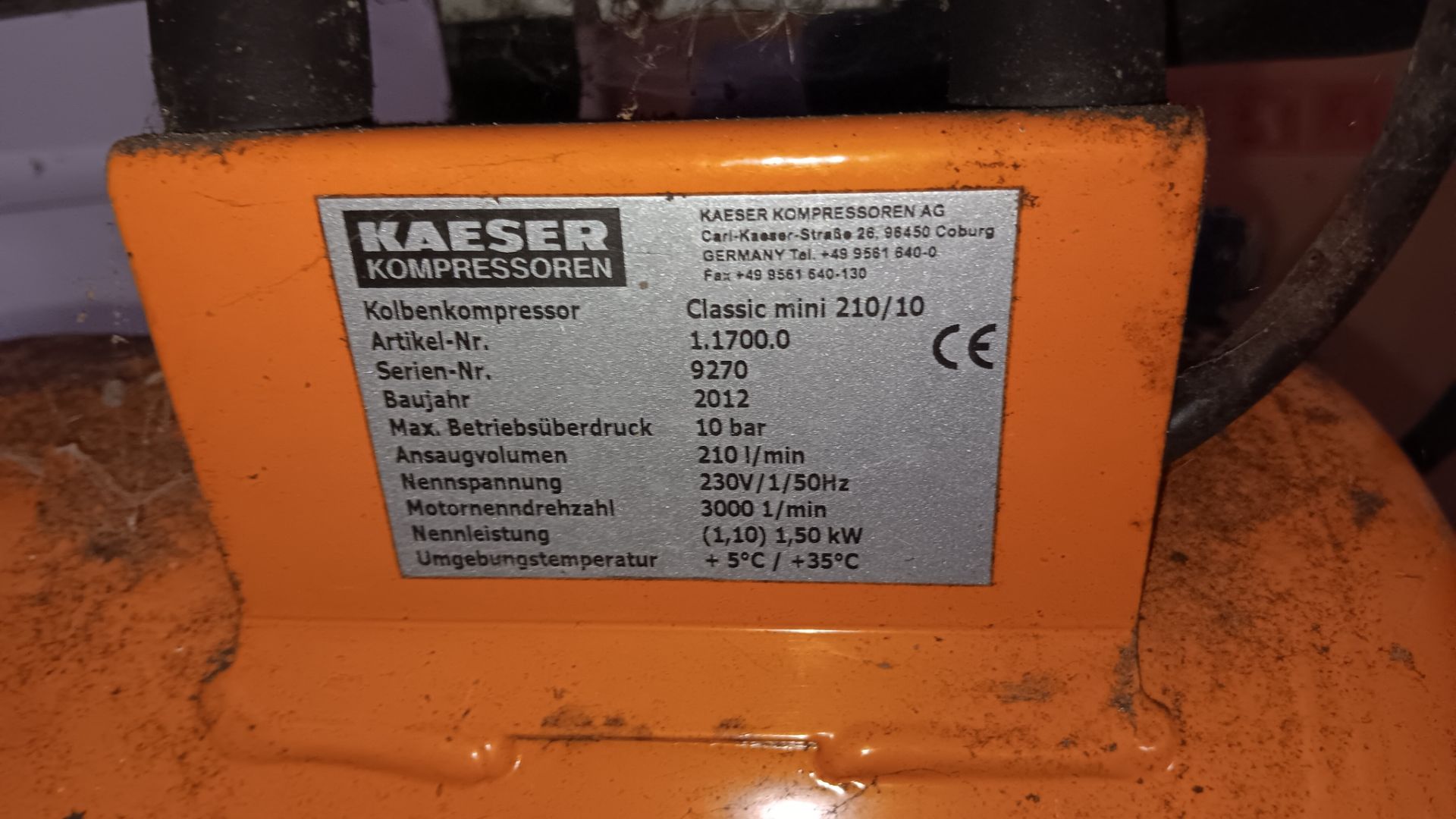 Kaeser KC202 mobile compressor serial number 15675 (2012) - Image 3 of 4