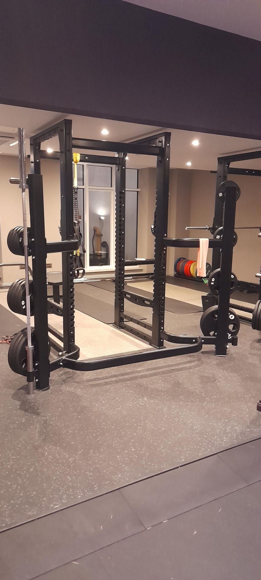 Indigo Fitness 530 power rack UB08C Serial number 28402/10 with quantity of barbell weights to racks - Bild 2 aus 4