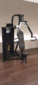 Indigo Fitness chest press R020 Serial number 28402/1 5-100kg total – Located in Basement. To Be