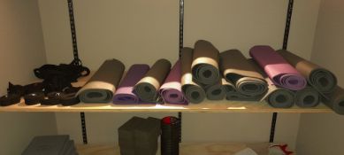 Quantity of mats & yoga blocks – Located in Basement