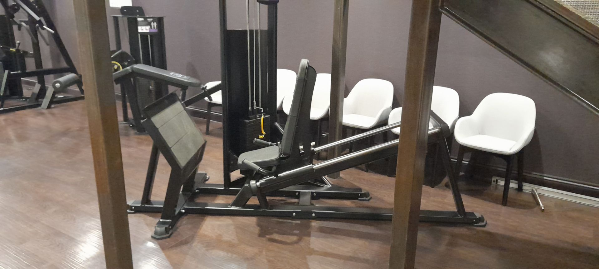 Indigo Fitness R2 leg press R001. Serial number 28402/3, 5kg to 100kg in 5kg increments –Located