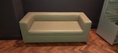 2 Seater low back faux leather sofa