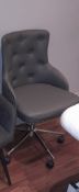 2x Faux leather studded mobile chair