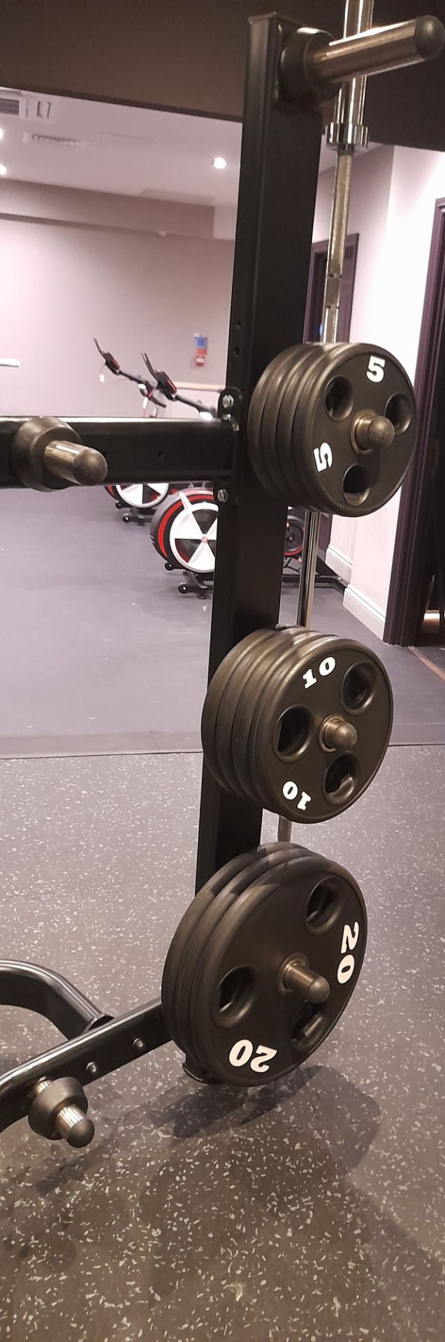 Indigo Fitness 530 power rack UB08C Serial number 28402/10 with quantity of barbell weights to racks - Bild 4 aus 4