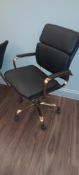 Faux leather & gold effect mobile office chair