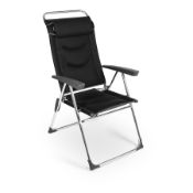 Dometic Lusso Milano Chair Pro, Black – Polished aluminium frame, max load 120kg, seat height