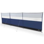 3 x Kampa Windbreak, Midnight - Total length 5m, height 1.4m, pegs and guylines provided (Pictures