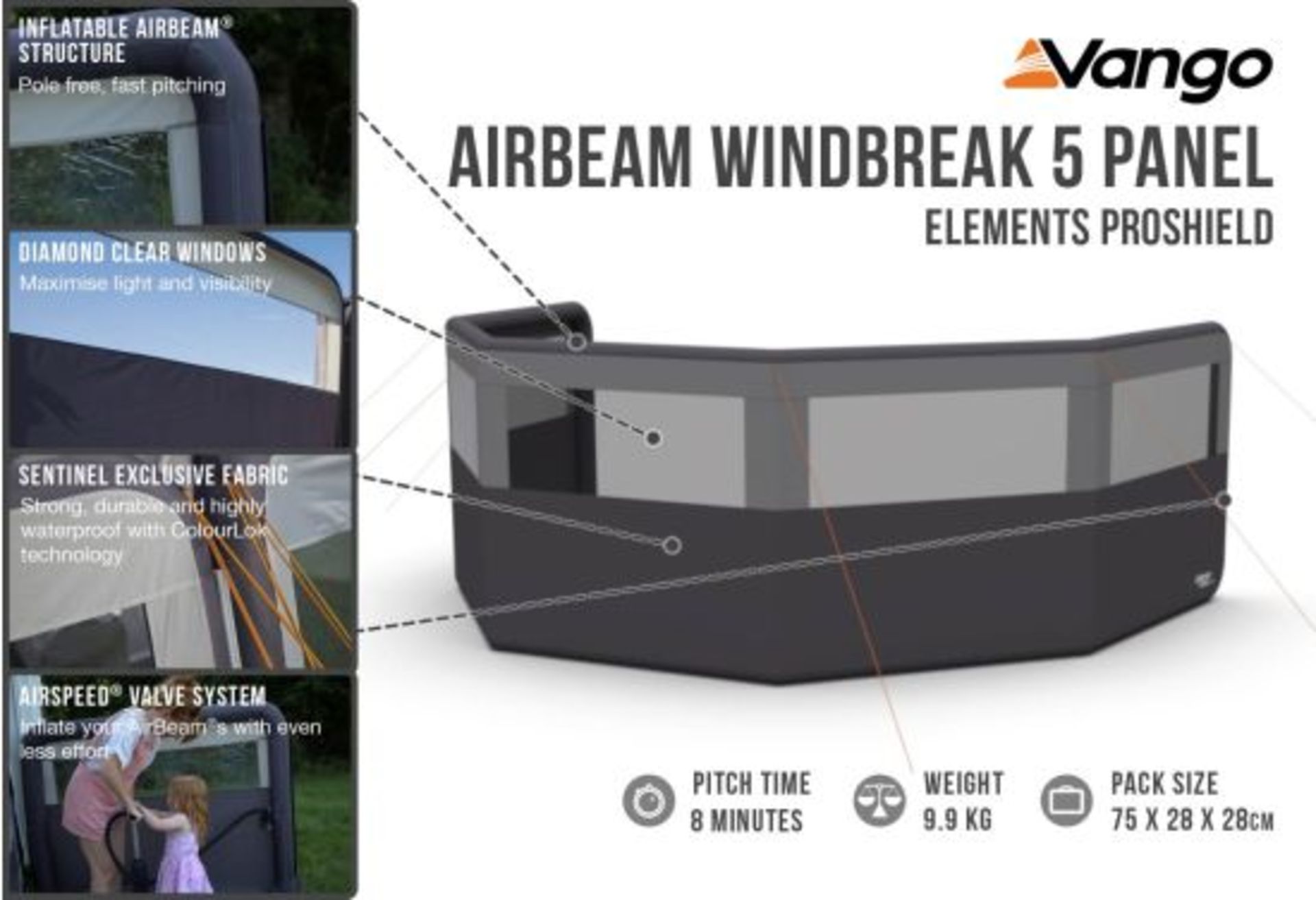Vango AirBeam Windbreak Elements ProShield 5 Panel - Image 3 of 3