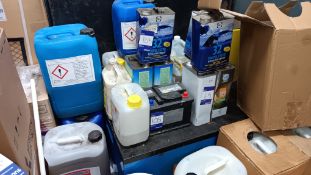 Quantity of various containers include refrigerant, anti freeze, secondary refrigerant,