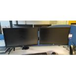 2 x PC Monitors comprising of 1 x HP Elite display E231 (Jul 2014) and 1 x HP Pro display P221 (