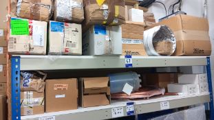 Contents of 2 shelves to include Various Flexible Ducting, Copper Pipe & other