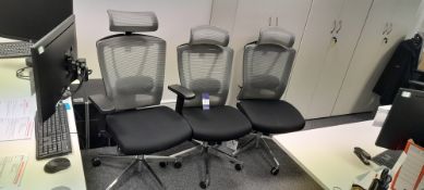 3 x Office Furniture Contract 24/7 Posture Mesh Swivel Office Chairs (Located on the 1st Floor)