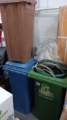 2x Wheelie Bins & Contents of Hose Pipes - Please note that the contents of the Green Wheelie Bin is