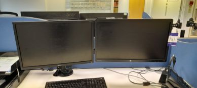2 x PC Monitors comprising of 1 x HP Elite display E231 (2014) and 1 x AcerV223W (Oct 2008) (