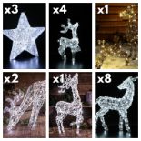 19 x Sets of Christmas Decorations & Lights – 3 x Noma 70cm Star 200 Duo Leds Spun Acrylic – 4 x