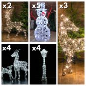 18 x Sets of Christmas Decorations & Lights – 2 x Noma 1.35m Richmond Stag Warm White Standing Brown