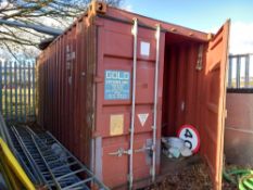 20' Red Steel Shipping Container