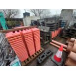 Qty of Assorted Plastic Traffic/Road Barriers c/w Bases
