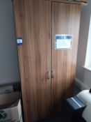 Walnut effect storage cupboard 2600(h) x 1000(w) x 600(d) – contents included Location Bradford