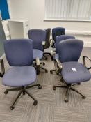 6 upholstered operators chairs with arms