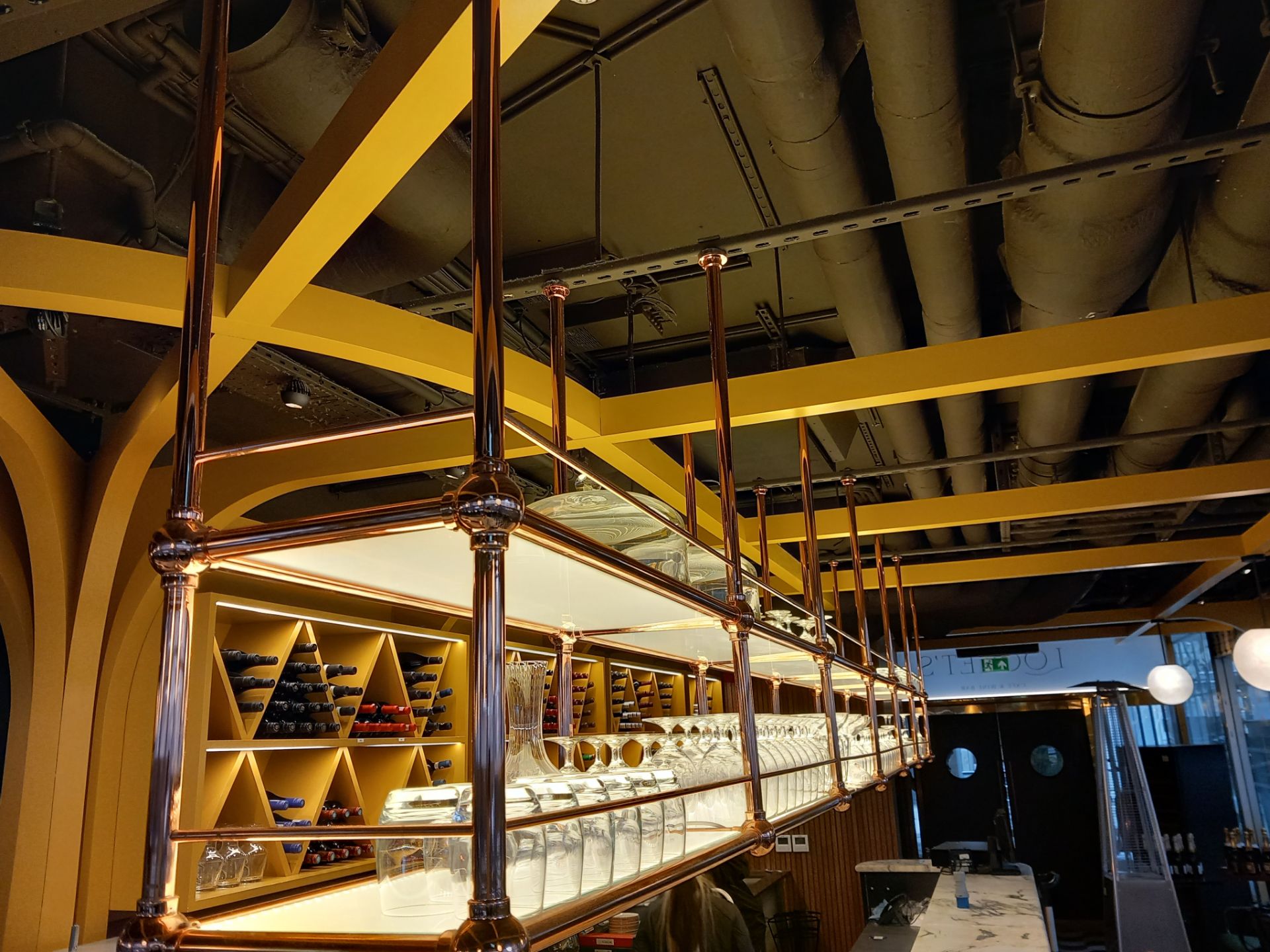 Copper 6-section ceiling mount illuminated shelvin - Image 5 of 6