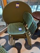 Green steel tilt top patio table & 4 chairs, EMU b