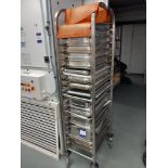 Vogue Stainless steel 20-shelf tray trolley & quan