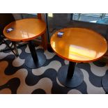2 resin topped pedestal dining tables
