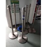 6 Stainless steel barrier posts & 7 curtain panels
