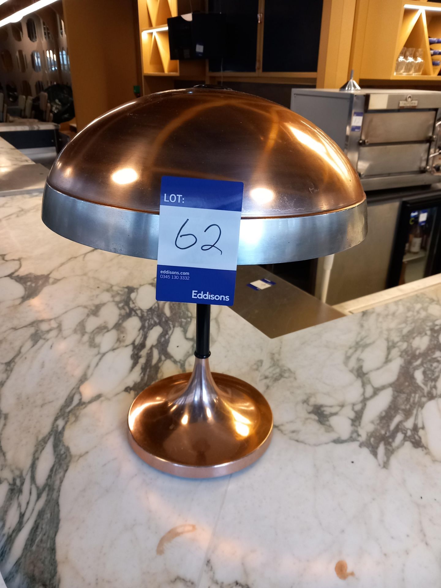 Copper effect table lamp