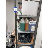 Cambro shelving unit & large quantity of janitorial supplies