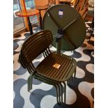 Green steel tilt top patio table & 4 chairs, EMU b