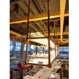 Copper 6-section ceiling mount illuminated shelvin