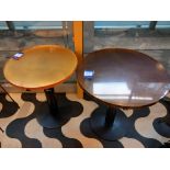 2 resin topped pedestal dining tables