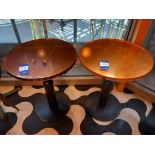 2 resin topped pedestal dining tables