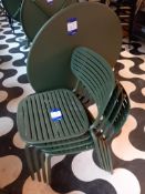 Green steel tilt top patio table & 4 chairs, EMU b