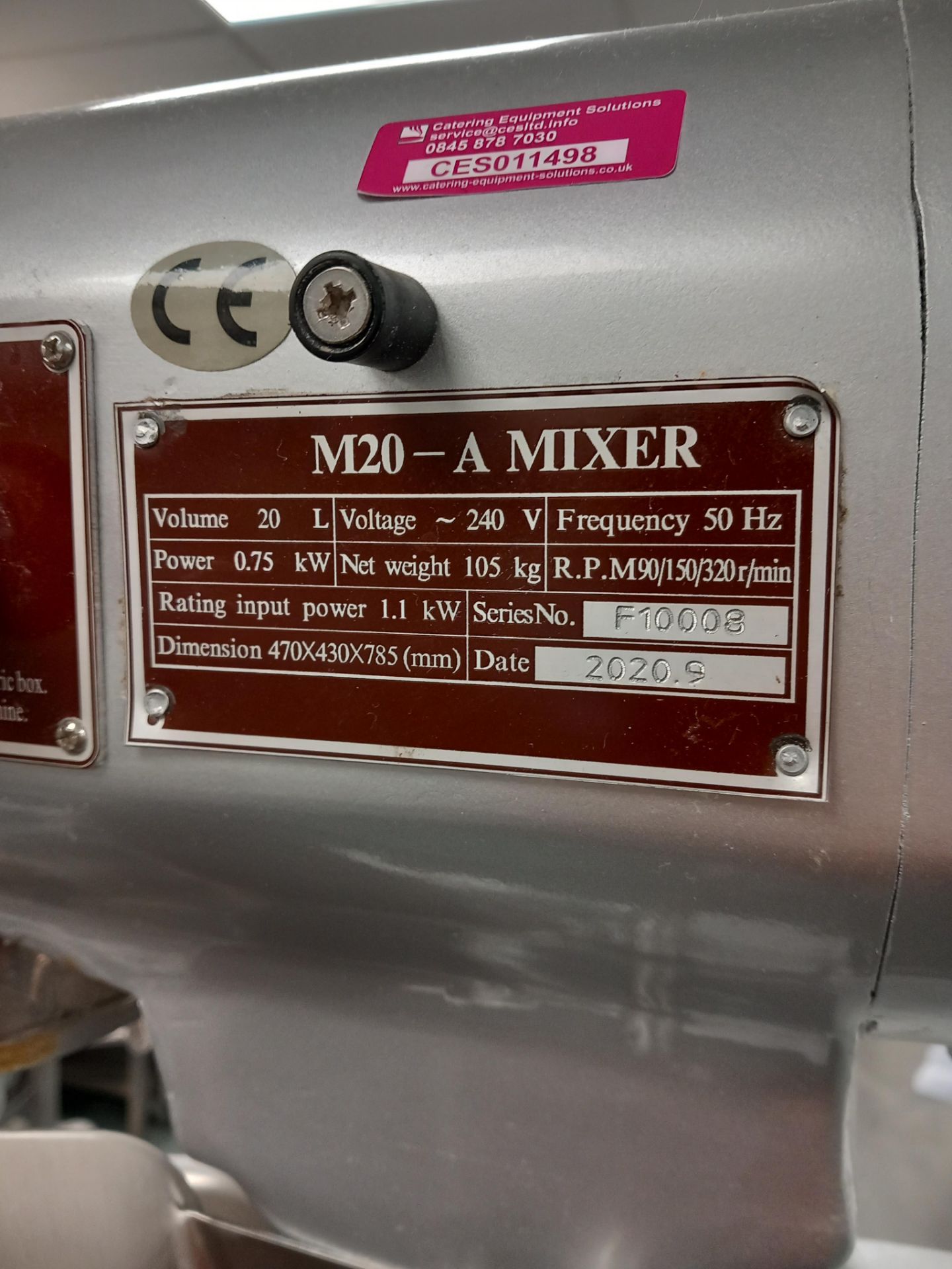 M20 A mixer s/n F10008 Sept 2020 standalone mixer - Image 2 of 2