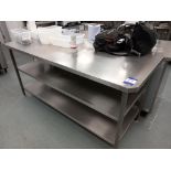 Stainless steel food prep table 1800mm