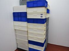 Large quantity of plastic trays and silicon moulds