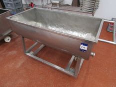 Stainless steel mobile trough/D Bin 1200 x 610mm