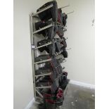 Stainless steel 24 pair boot rack with boots
