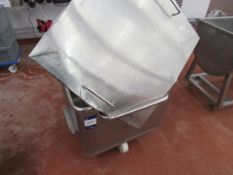 Stainless steel mobile tote bin
