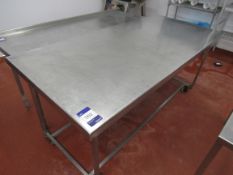 Stainless steel mobile prep table 1860 x 870mm