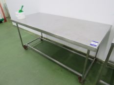 Stainless steel mobile prep table 1860 x 860