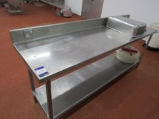 Stainless steel prep table 2100 x 600 with upstand