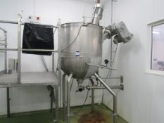 Fairfield Dalton Stainless steel jacketed kettle 600L with high sheer mixer and over mixer with