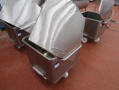 Stainless steel mobile tote bin