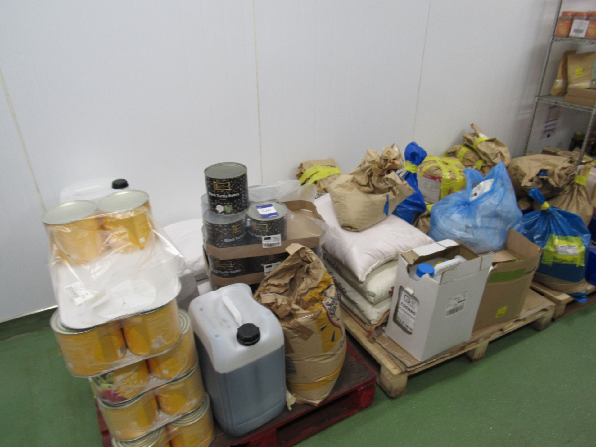 Quantity of food to 3 pallets. This lot forms part of composite lot 408 and at the end of the