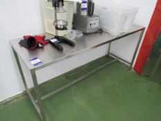 Stainless steel prep table 1800 x 600mm